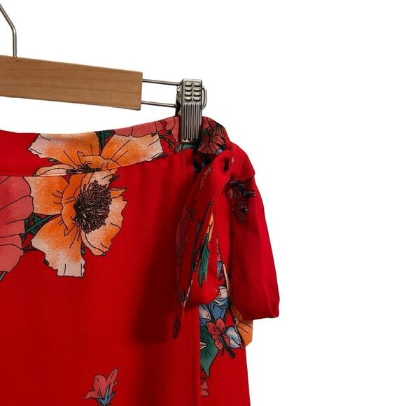 Lulu's Bloom with a View Red Floral Maxi Wrap Skirt Size Small - Picture 3 of 10